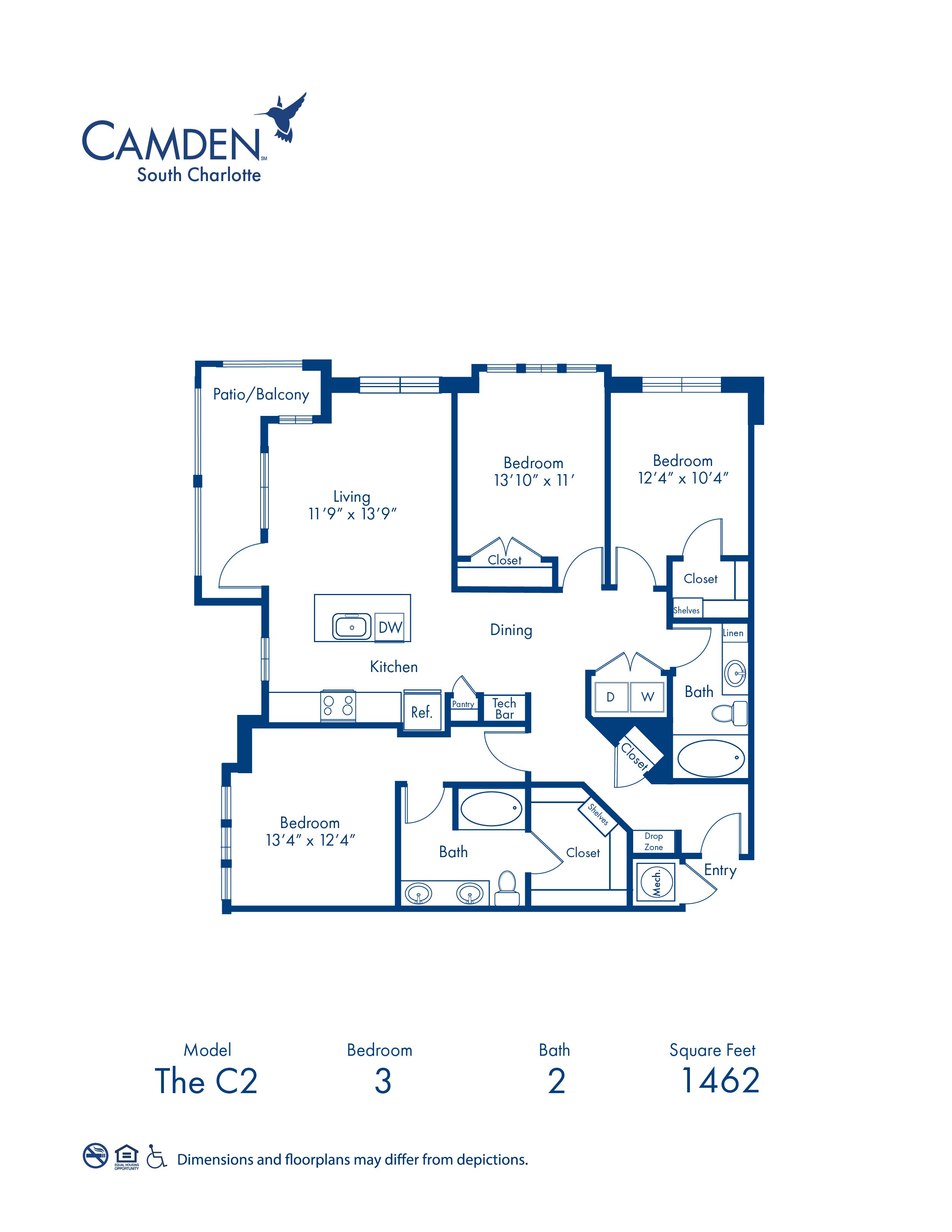 C2 floor plan blueprint at Camden South Charlotte