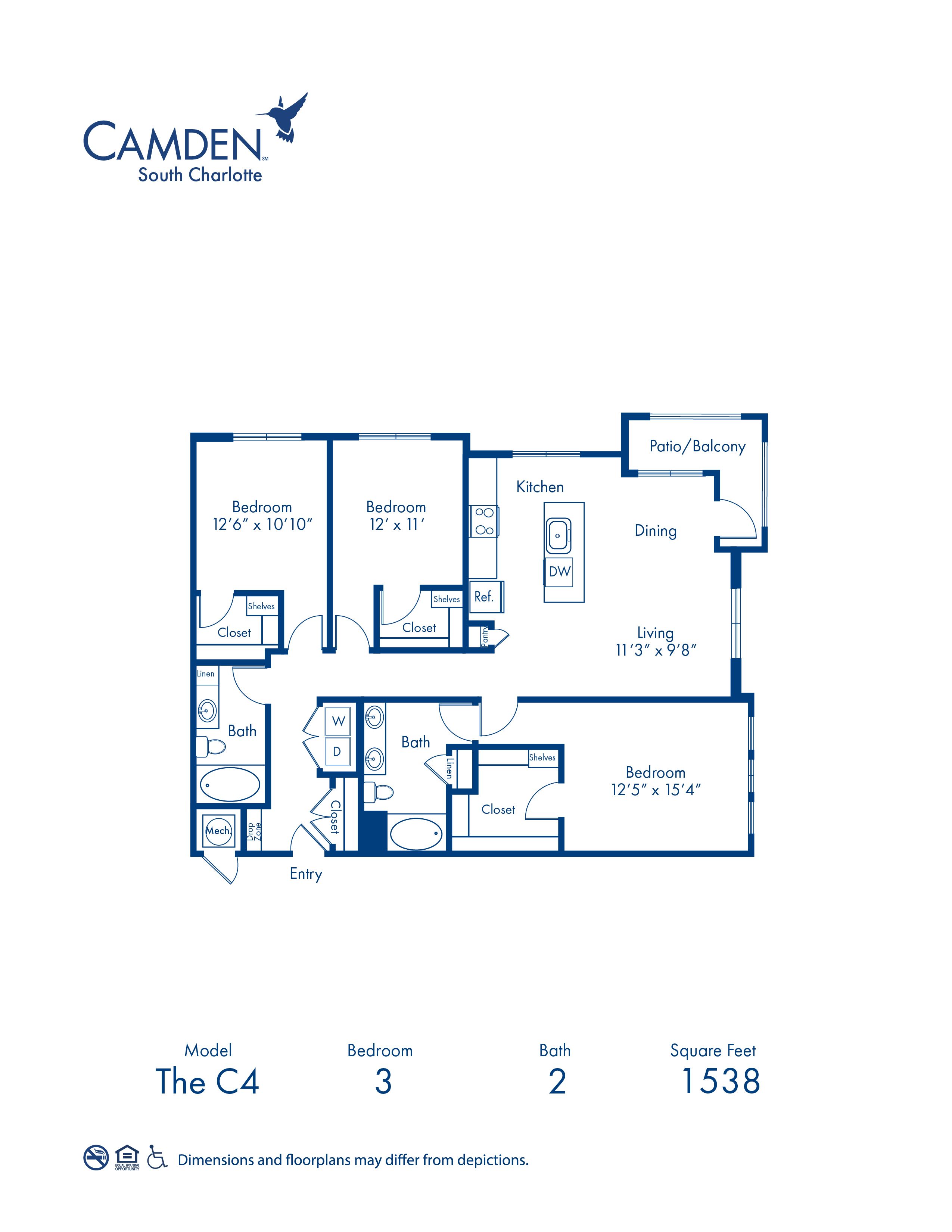 C4 floor plan blueprint at Camden South Charlotte