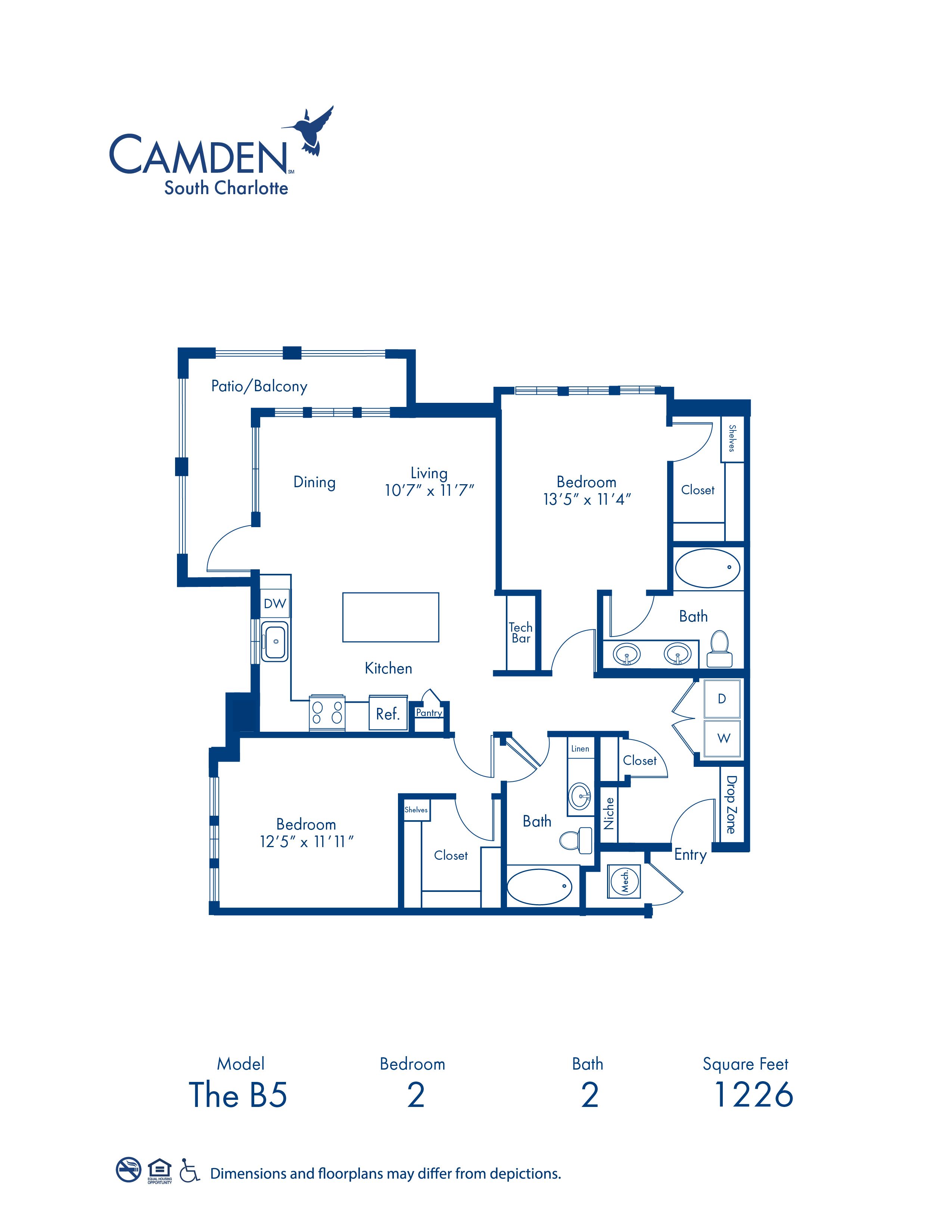 B5 floor plan blueprint at Camden South Charlotte