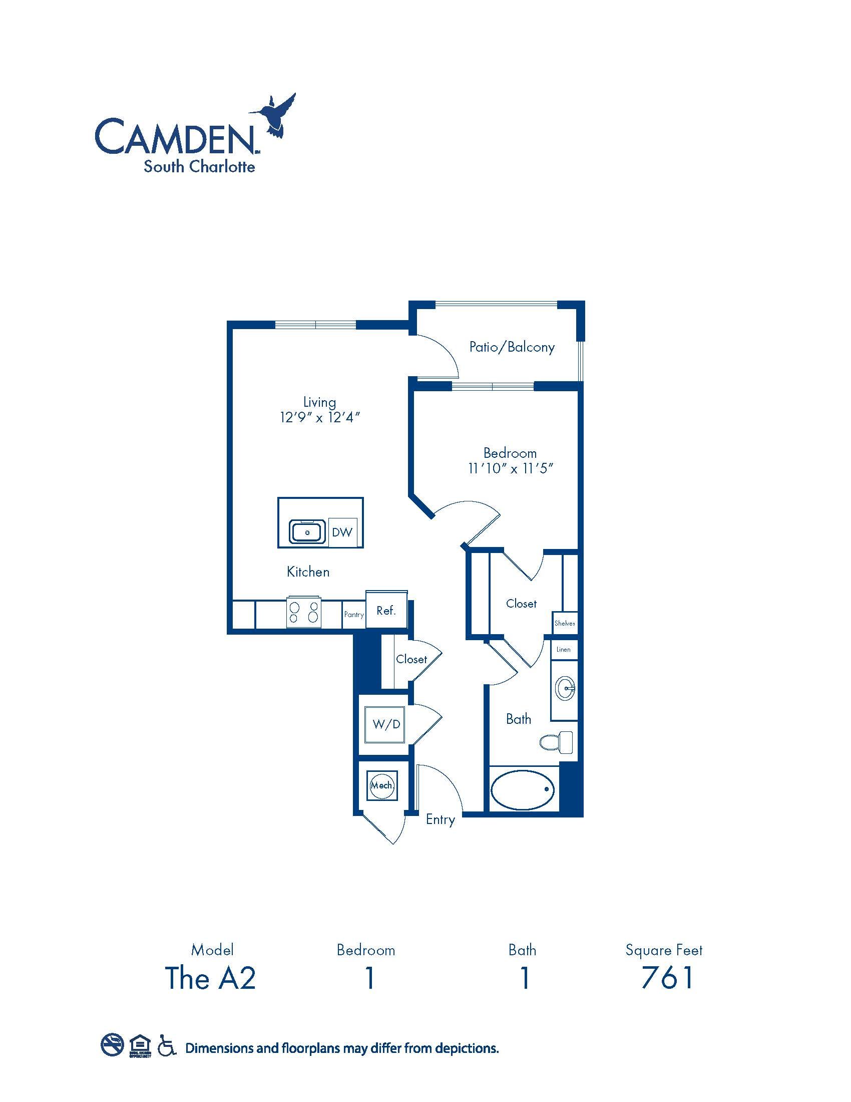 A2 floor plan blueprint at Camden South Charlotte