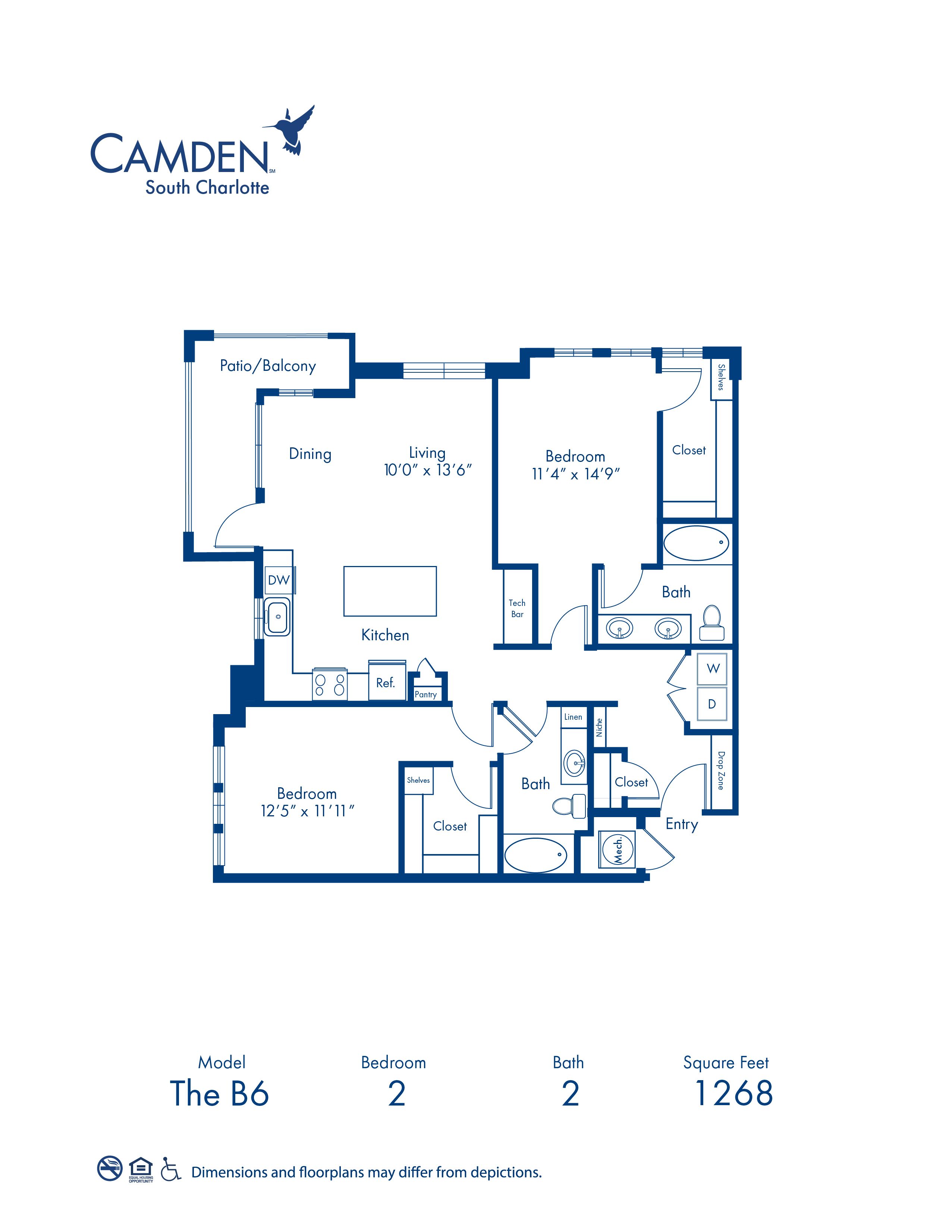 B6 floor plan blueprint at Camden South Charlotte